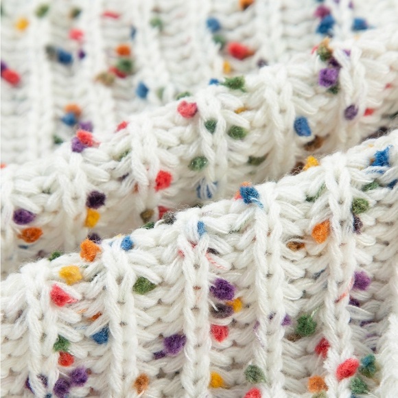 White Confetti Reversible Twist Sweater - Picture 14 of 16